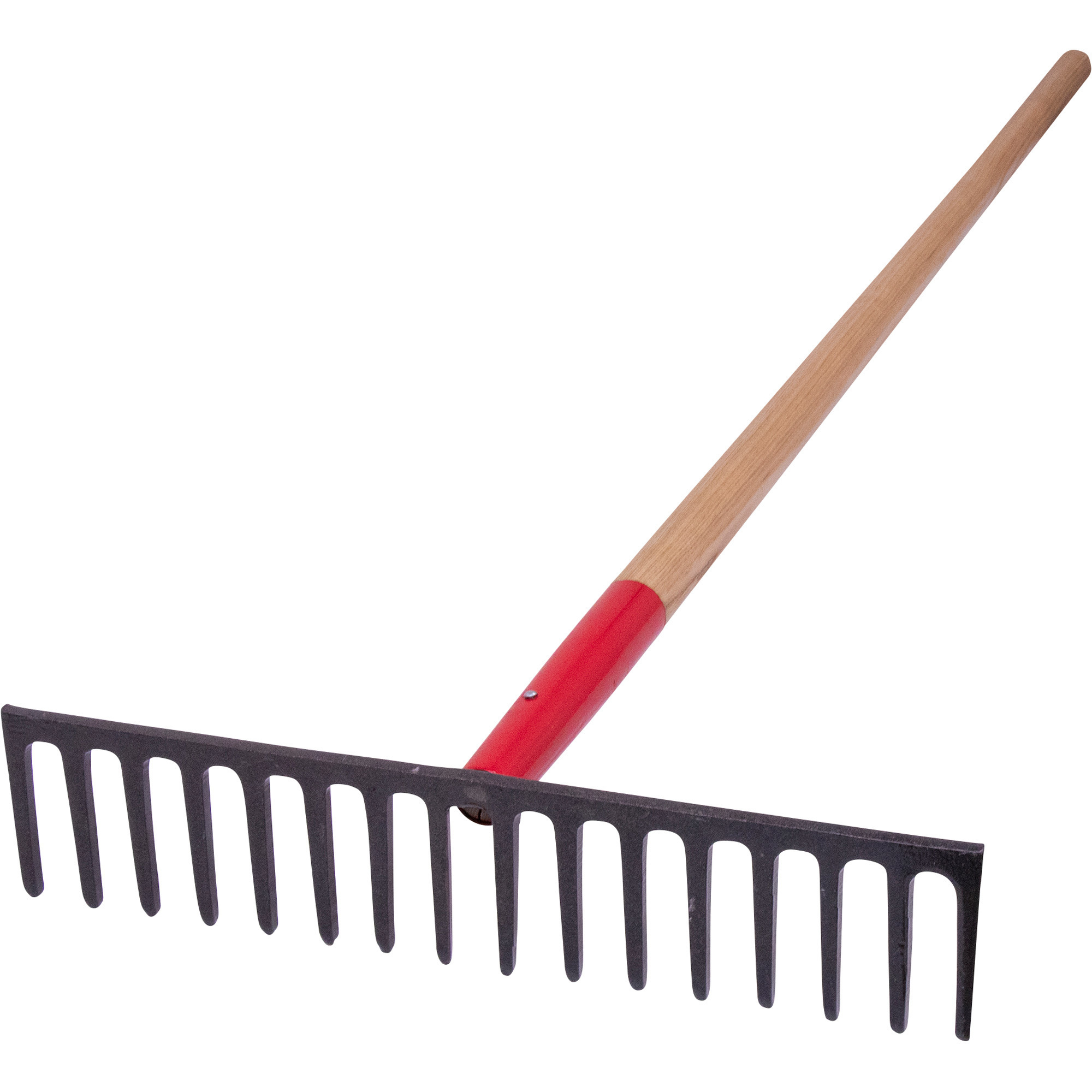 Marshalltown Heavy-Duty Road Rake - 16 Teeth, 60in. Ash Handle, One-Piece Forged Head, Model# RED802920